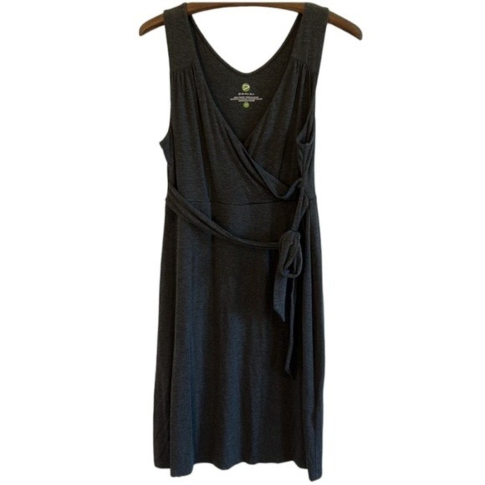 NWOT Dakini Jersey Knit Faux Wrap Tie Midi Dress in Gray size Large